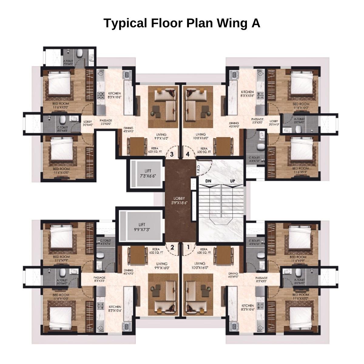 Atul-Horizon-Floor-Plan-Wing-A